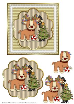 Cute Reindeer Scalloped Topper Step by Step