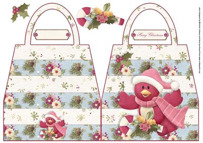 Snowbirds Christmas Handbag Shaped Card