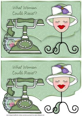 What Lady Could Resist the Hat? Fancy Edge Envelope Card