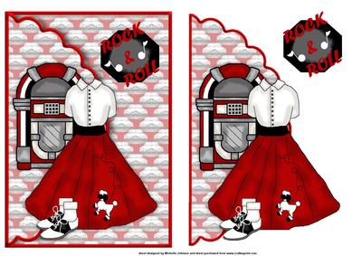Rock and Roll for Her Scalloped Edge Faux Envelope Card