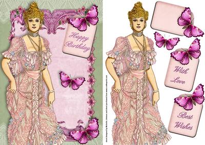 Vintage Elegance with Butterflies Card Front