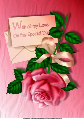A Rose for You A4 Card
