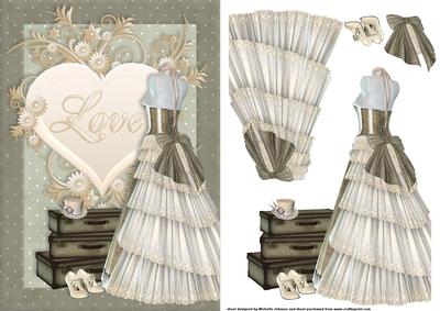 Steampunk Love (multi Uses) Card Front with Decoupage