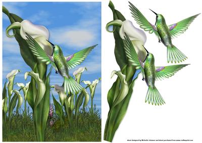 Hummingbird and Calla Lily Card Front