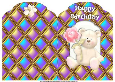 Cute Bear Scalloped Top Quick Card