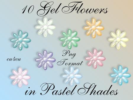 10 Gel Flowers in Pastel Shades