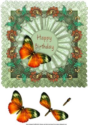 8 x 8 Beautiful Butterfly Card Front