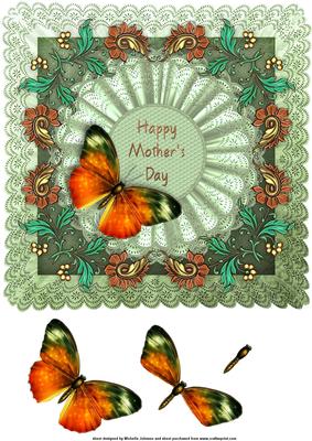 8 x 8 Beautiful Butterfly Card Front