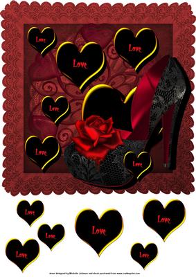 Glothic Love 8 x 8 Card Front with Decoupage