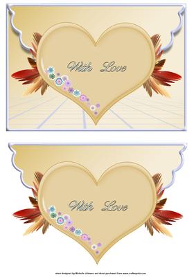 Love Heart Scalloped Edge Envelope Card