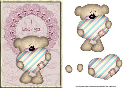 Tatty Teddy Holding Your Heart Card Front