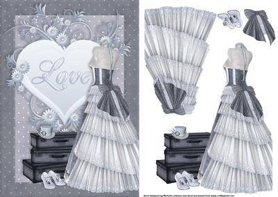 Steampunk Love (multi Uses) Card Front with Decoupage 1