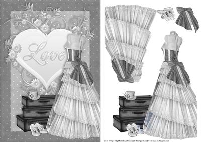 Steampunk Love (multi Uses) Card Front with Decoupage 2