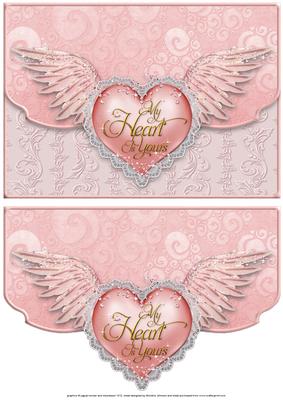 Heart Wings Fancy Edge Envelope Card