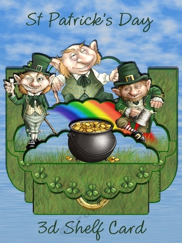St Patricks Day 3D Shelf Card Kit with Card Box