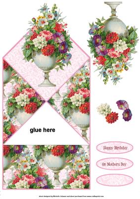 Vintage Vase and Flowers Spring Card