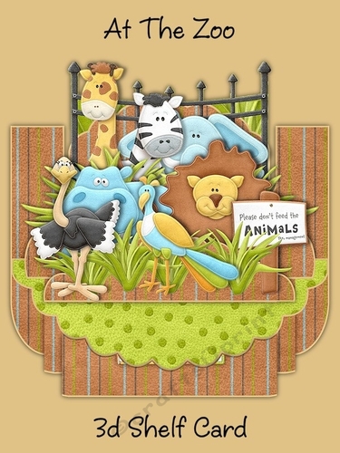 At the Zoo Childrens 3D Shelf Card Kit