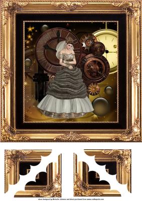 Steampunk Bride Wedding Photo 8 x 8 Card
