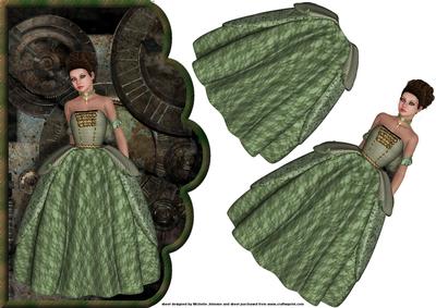 Steampunk Elegance Scalloped Edge Curve Card