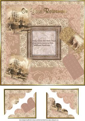 Retirement 8 x 8 Card with Deckle Corner Stacker