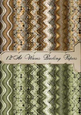 12 A4 Wave Backing Papers in Earth Tones