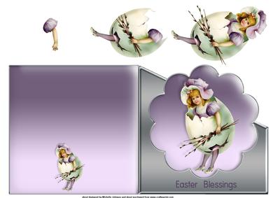 Vintage Easter Scalloped Over the Edge Card
