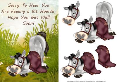 Feeling Hoarse Get Well Soon Card with Decoupage