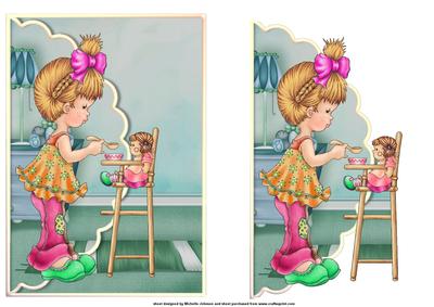 Playing Mum Scalloped Edge Faux Envelope Card
