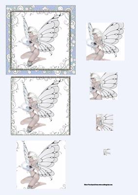 Butterfly Fairy Blue Frame Pyramid
