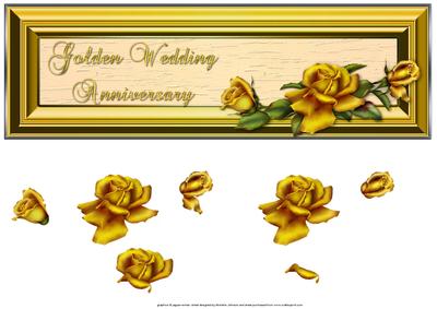 Golden Roses Wedding Anniversary Large Dl Card