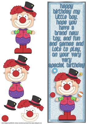 For My Little Boy Clown Large Dl Card