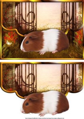 Guinea Pig Fancy Edge Faux Envelope Card