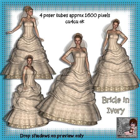 4 Bride in Ivory Poser Tubes