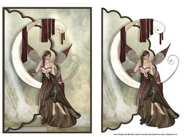 Moon Fairy Scalloped Edge Envelope Card