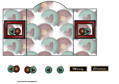 Xmas Baubles Gate Fold Card
