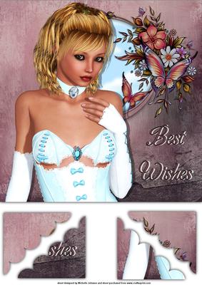 Beauty and the Butterflies 8 x 8 Scalloped Corner Stacker