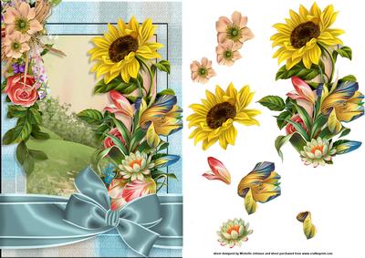 Summer Garden Card Front with Decoupage