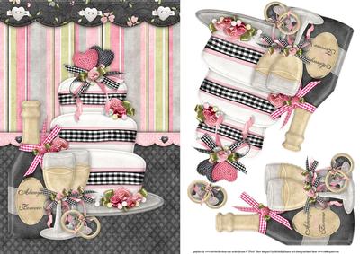 Always & Forever Wedding Card Front with Decoupage