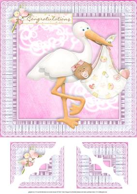 Ethnic Baby Girl 8 x 8 Corner Stacker