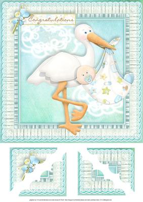 Caucasian Baby Boy 8 x 8 Corner Stacker