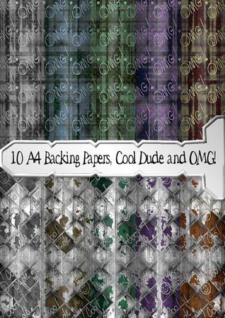 10 A4 Cool Dude and Omg Male Backing Papers