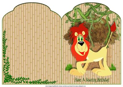 Roaring Birthday Scalloped Top Quick Card