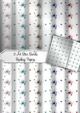 12 A4 Star Swirls Backing Papers