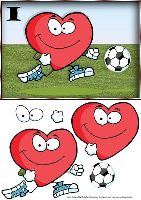 I Love Football Card Front with Decoupage