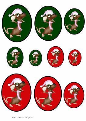 Cute Xmas Mouse Toppers