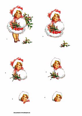 Girl with Holly Spray Step by Step
