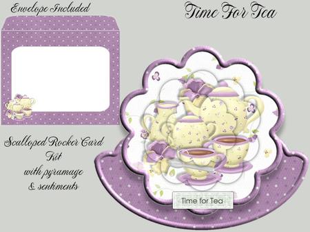 Time for Tea Scalloped Rocker Card with Envelope