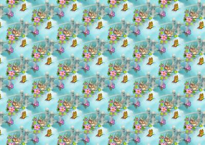 Little Bird and Butterflies Background