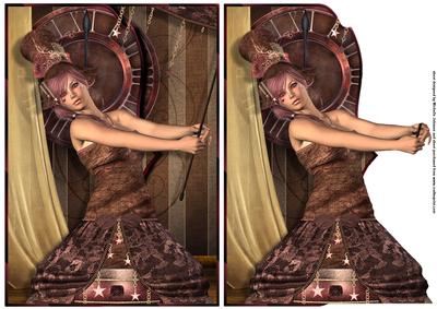 Steampunk Amusement Fancy Edge Faux Envelope Card