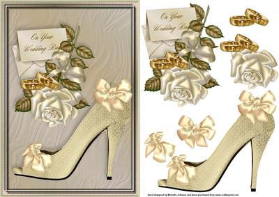 Shoe, Rose and Card Wedding Day Card Front